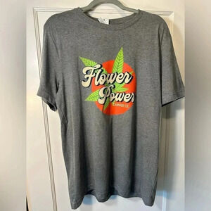 NEW Grey Flower Power Cannabis Co Tee - Soft Fabric